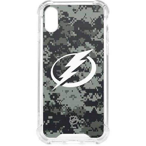 NHL Tampa Bay Lightning Camo iPhone XS Clear Case