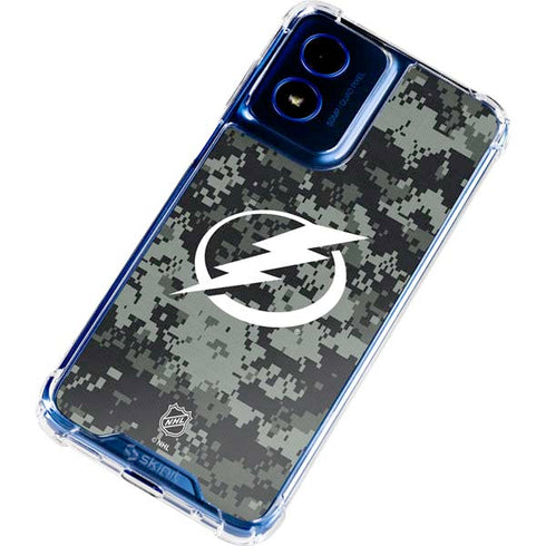 NHL Tampa Bay Lightning Camo Moto G Play 4G (2024) Clear Case