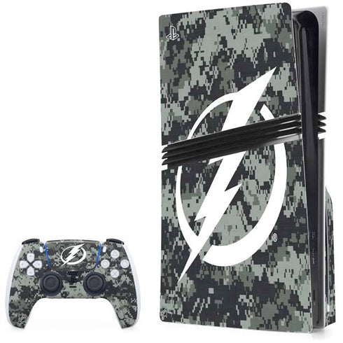 NHL Tampa Bay Lightning Camo PS5 Pro Disk Bundle Skin