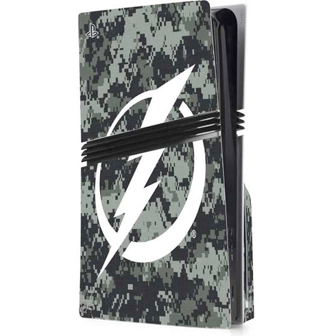 NHL Tampa Bay Lightning Camo PS5 Pro Disk Console Skin