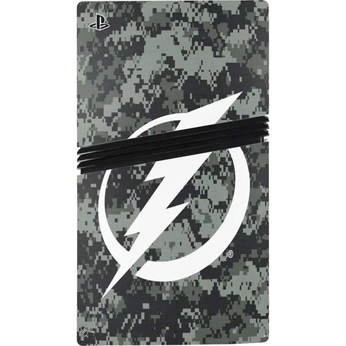 NHL Tampa Bay Lightning Camo PS5 Pro Disk Console Skin