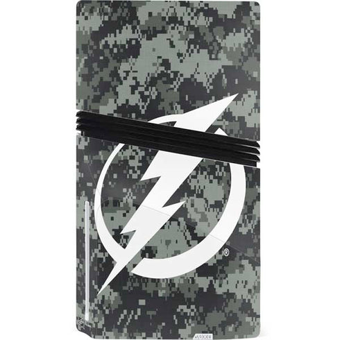NHL Tampa Bay Lightning Camo PS5 Pro Disk Console Skin
