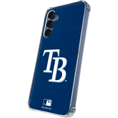 MLB Tampa Bay Rays - Solid Distressed Galaxy A35 5G Clear Case