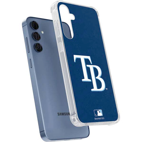 MLB Tampa Bay Rays - Solid Distressed Galaxy A35 5G Clear Case
