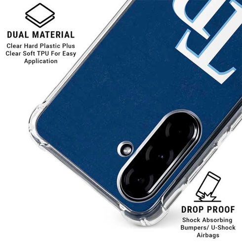 MLB Tampa Bay Rays - Solid Distressed Galaxy A36 5G Clear Case