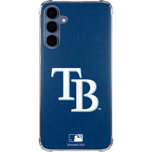 MLB Tampa Bay Rays - Solid Distressed Galaxy A55 5G Clear Case