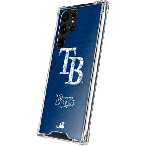 MLB Tampa Bay Rays - Solid Distressed Galaxy S23 Ultra Clear Case