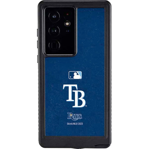 MLB Tampa Bay Rays - Solid Distressed Galaxy S24 Ultra Waterproof Case