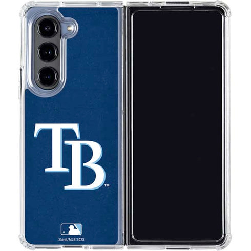MLB Tampa Bay Rays - Solid Distressed Galaxy Z Fold5 5G Clear Case