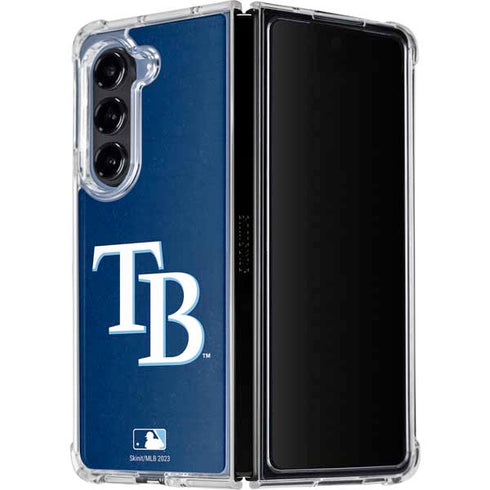 MLB Tampa Bay Rays - Solid Distressed Galaxy Z Fold5 5G Clear Case