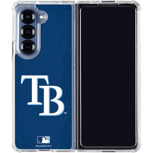 MLB Tampa Bay Rays - Solid Distressed Galaxy Z Fold6 Clear Case