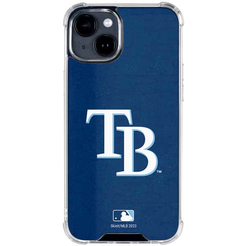 MLB Tampa Bay Rays - Solid Distressed iPhone 15 Clear Case
