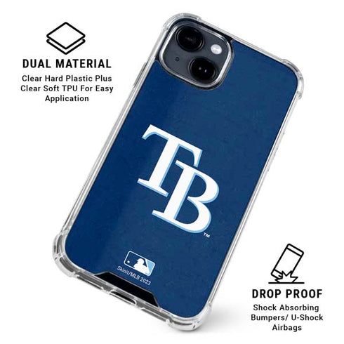 MLB Tampa Bay Rays - Solid Distressed iPhone 15 Clear Case