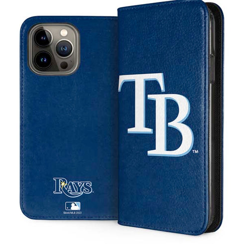 MLB Tampa Bay Rays - Solid Distressed iPhone 15 Pro Max Folio Case