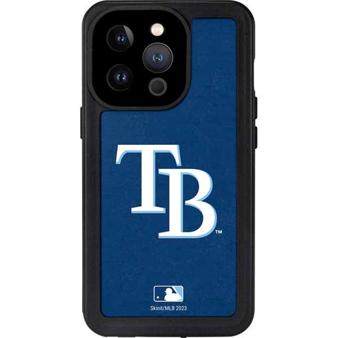 MLB Tampa Bay Rays - Solid Distressed iPhone 15 Pro Waterproof Case