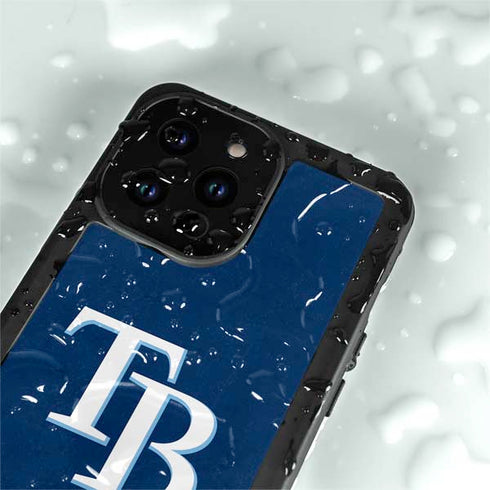 MLB Tampa Bay Rays - Solid Distressed iPhone 15 Pro Waterproof Case