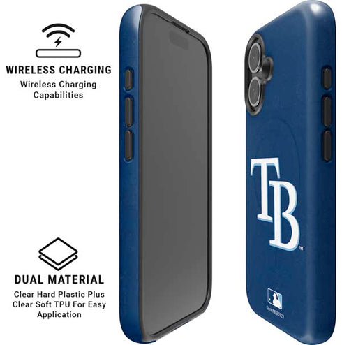 MLB Tampa Bay Rays - Solid Distressed iPhone 16 Magsafe Impact Case
