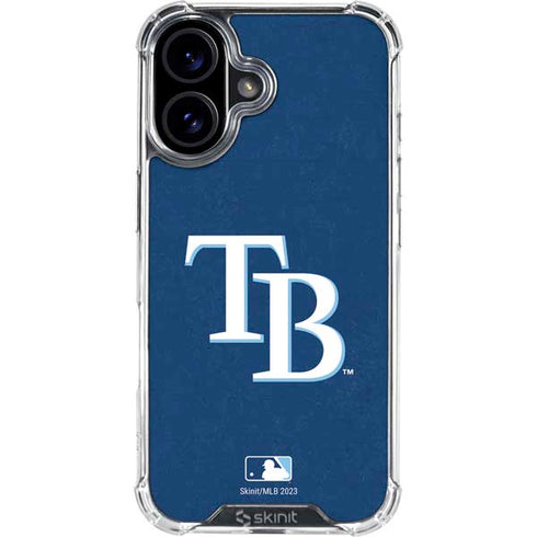 MLB Tampa Bay Rays - Solid Distressed iPhone 16 Plus Clear Case