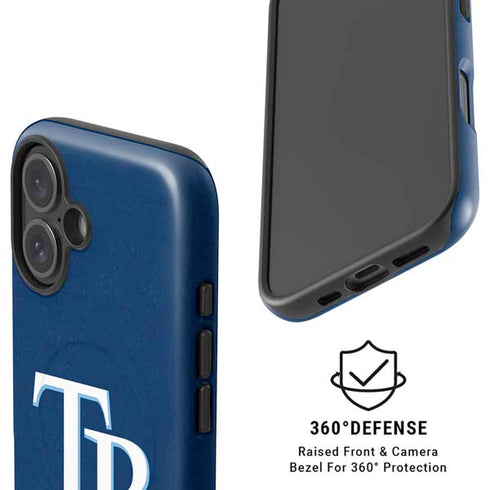 MLB Tampa Bay Rays - Solid Distressed iPhone 16 Plus Magsafe Impact Case