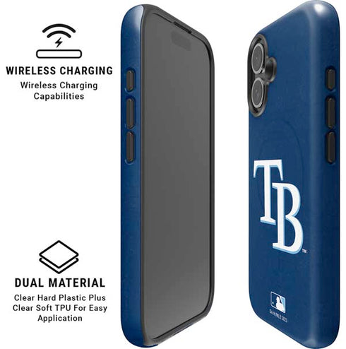 MLB Tampa Bay Rays - Solid Distressed iPhone 16 Plus Magsafe Impact Case