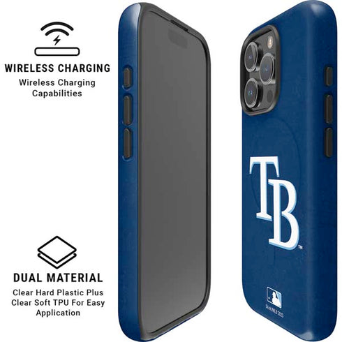 MLB Tampa Bay Rays - Solid Distressed iPhone 16 Pro Max Magsafe Impact Case