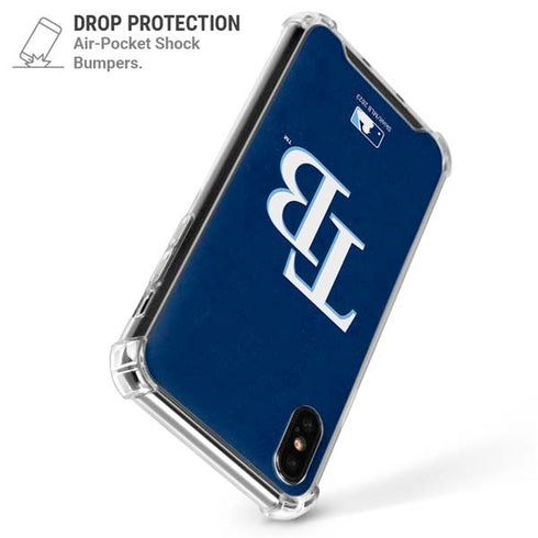 MLB Tampa Bay Rays - Solid Distressed iPhone X/XS Clear Case