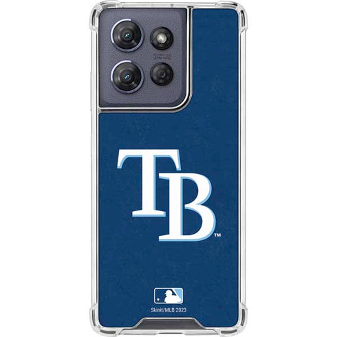 MLB Tampa Bay Rays - Solid Distressed Moto G 5G (2025) Clear Case