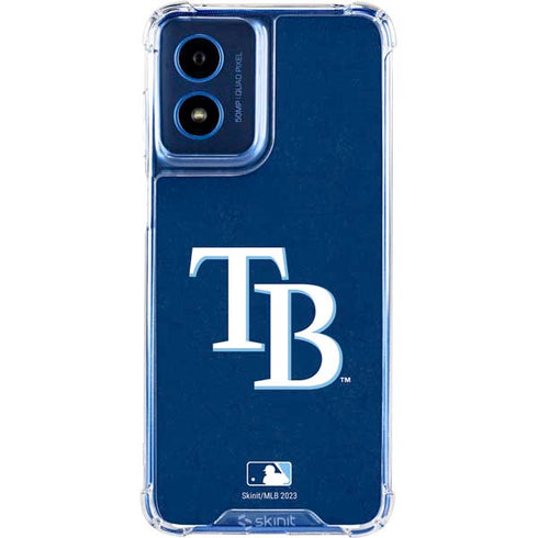 MLB Tampa Bay Rays - Solid Distressed Moto G Play 4G (2024) Clear Case