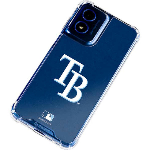 MLB Tampa Bay Rays - Solid Distressed Moto G Play 4G (2024) Clear Case