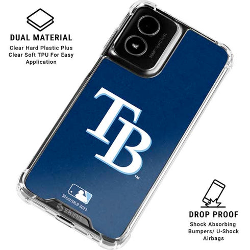 MLB Tampa Bay Rays - Solid Distressed Moto G Power 5G (2024) Clear Case