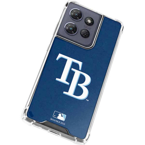 MLB Tampa Bay Rays - Solid Distressed Moto G Power 5G (2025) Clear Case