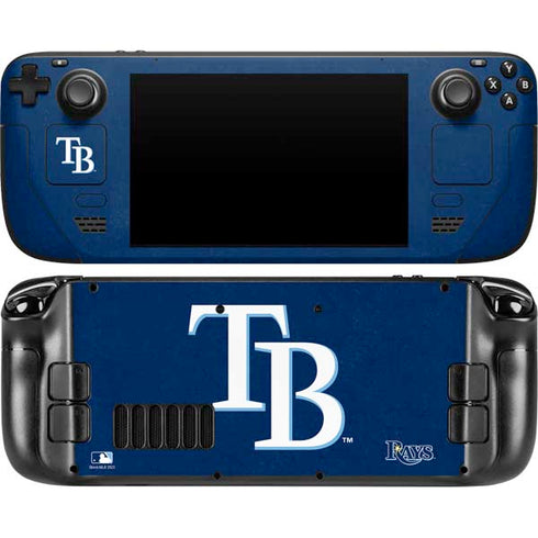 MLB Tampa Bay Rays - Solid Distressed Steam Deck Handheld Gaming Computer Skin