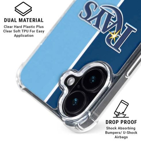 MLB Tampa Bay Rays Split iPhone 16 Clear Case