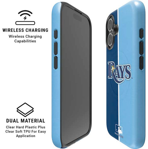 MLB Tampa Bay Rays Split iPhone 16 Plus Magsafe Impact Case