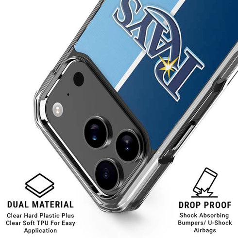 MLB Tampa Bay Rays Split iPhone 17 Pro Clear Case
