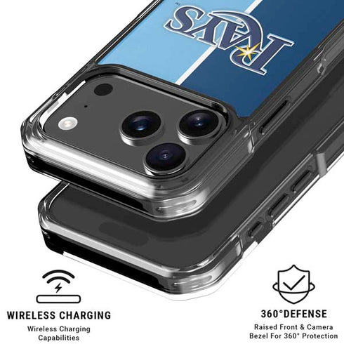MLB Tampa Bay Rays Split iPhone 18 Pro Clear Case