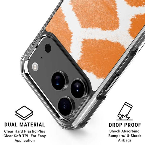 Tangerine Safari Animal Print Color Pop iPhone 18 Pro Clear Case