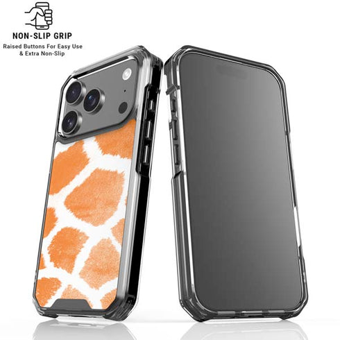 Tangerine Safari Animal Print Color Pop iPhone 18 Pro Clear Case