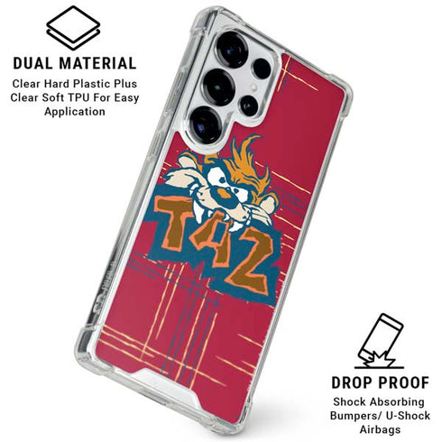 Looney Tunes Tasmanian Devil Bite Galaxy S25 Ultra Clear Case