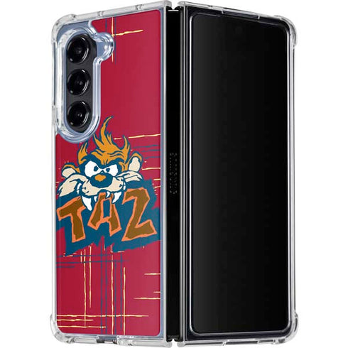 Looney Tunes Tasmanian Devil Bite Galaxy Z Fold5 5G Clear Case
