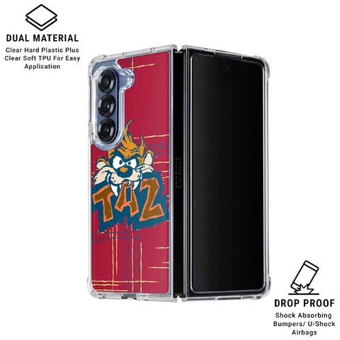 Looney Tunes Tasmanian Devil Bite Galaxy Z Fold6 Clear Case