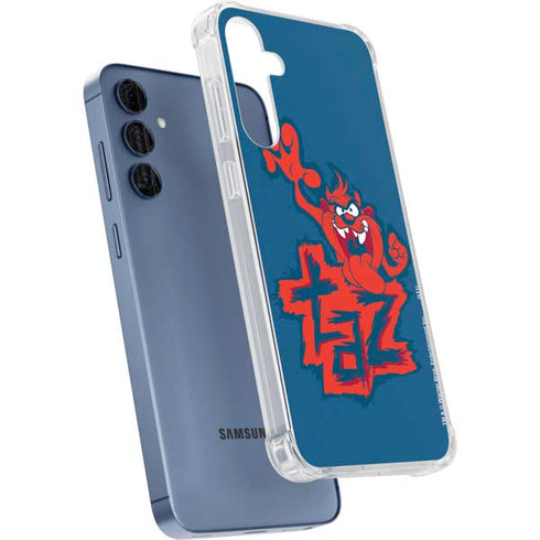 Looney Tunes Tasmanian Devil Blue Galaxy A55 5G Clear Case