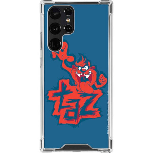 Looney Tunes Tasmanian Devil Blue Galaxy S23 Ultra Clear Case