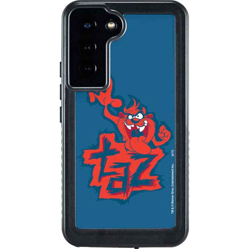 Looney Tunes Tasmanian Devil Blue Galaxy S24 Plus Waterproof Case