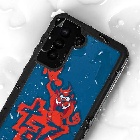 Looney Tunes Tasmanian Devil Blue Galaxy S24 Plus Waterproof Case