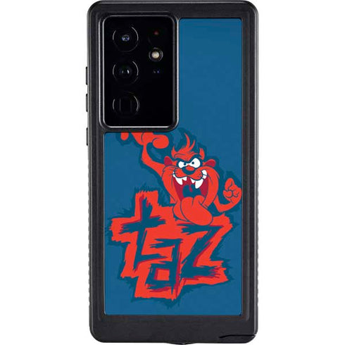 Looney Tunes Tasmanian Devil Blue Galaxy S24 Ultra Waterproof Case