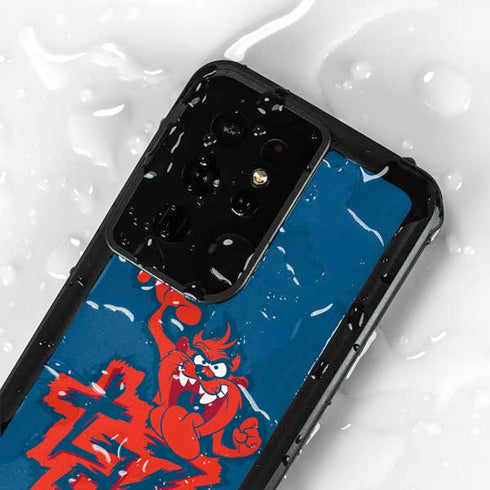 Looney Tunes Tasmanian Devil Blue Galaxy S24 Ultra Waterproof Case