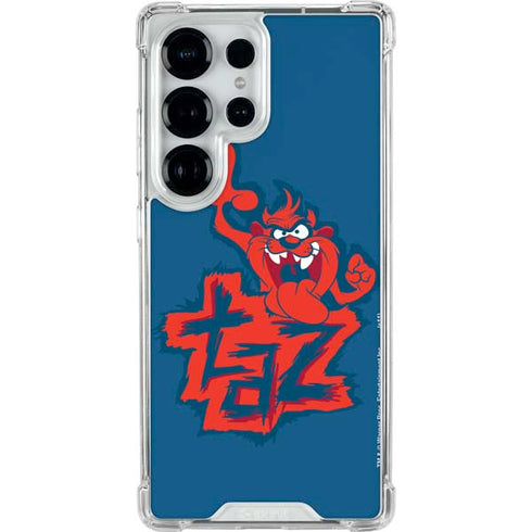 Looney Tunes Tasmanian Devil Blue Galaxy S25 Ultra Clear Case