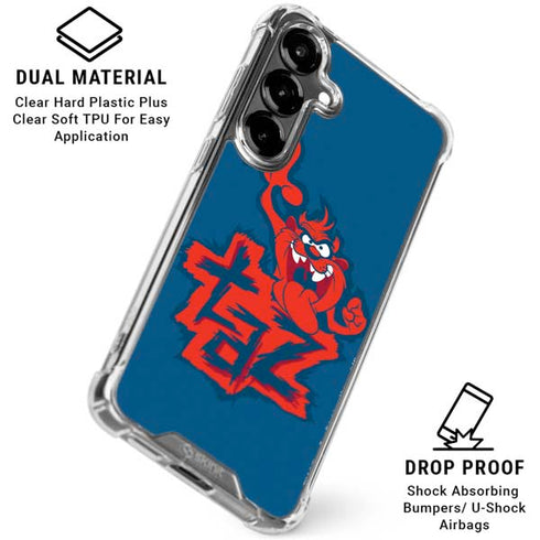 Looney Tunes Tasmanian Devil Blue Galaxy S26 Clear Case