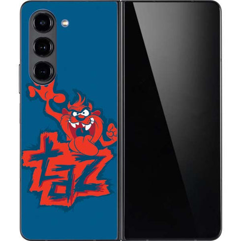 Looney Tunes Tasmanian Devil Blue Galaxy Z Fold5 5G Skin